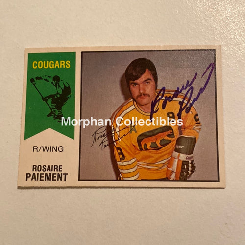 Rosaire Paiement - Autographed Card Opc- 1974-75 Wha