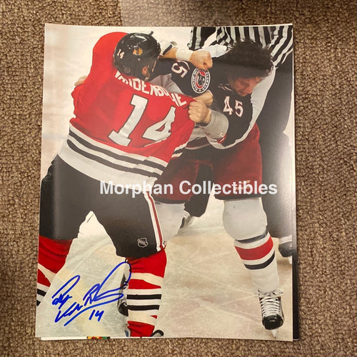 Ryan Vandenbussche - Autographed 8X10 Photo Chicago Blackhawks Vs Jody Shelley