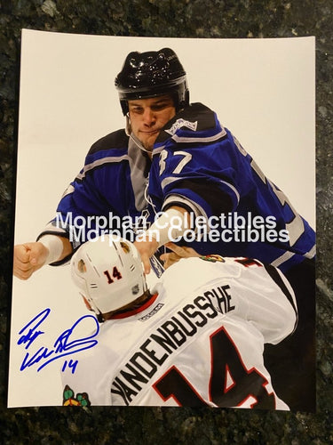 Ryan Vandenbussche - Autographed 8X10 Photo Chicago Blackhawks Vs Kip Brennan