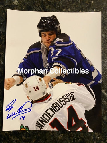 Ryan Vandenbussche - Autographed 8X10 Photo Chicago Blackhawks Vs Kip Brennan