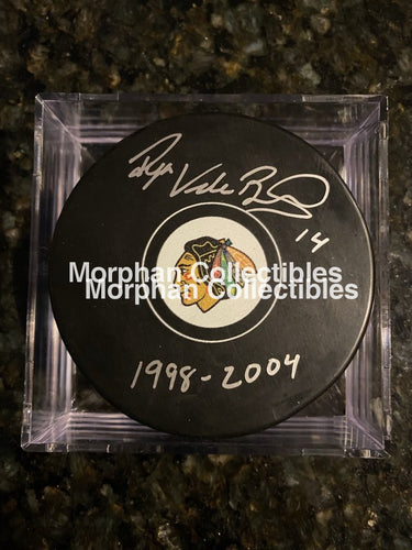 Ryan Vandenbussche - Autographed Puck Chicago Blackhawks #1