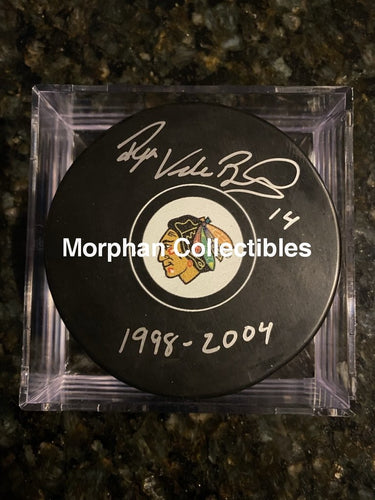 Ryan Vandenbussche - Autographed Puck Chicago Blackhawks #1