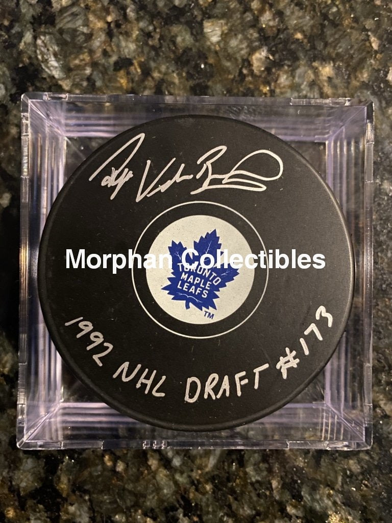 Ryan Vandenbussche - Autographed Puck Toronto Maple Leafs Draft