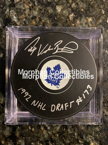 Ryan Vandenbussche - Autographed Puck Toronto Maple Leafs Draft