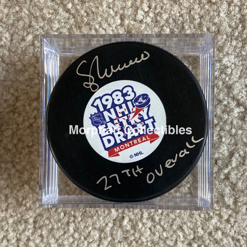 Sergio Momesso - Autographed Puck 1983 Draft