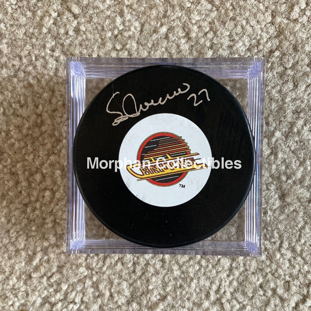 Sergio Momesso - Autographed Puck Vancouver Canucks