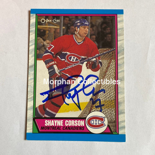 Shayne Corson - Autographed Card 1989-90 Opc Rookie
