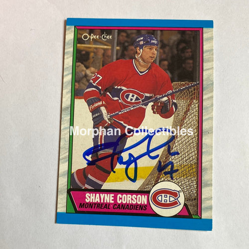 Shayne Corson - Autographed Card 1989-90 Opc Rookie