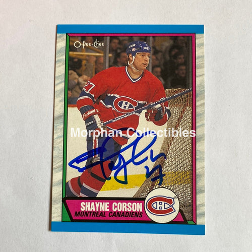 Shayne Corson - Autographed Card 1989-90 Opc Rookie