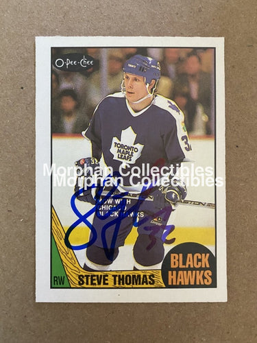 Steve Thomas - Autographed Card 1987-88 Opc #2