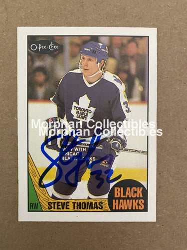Steve Thomas - Autographed Card 1987-88 Opc #3