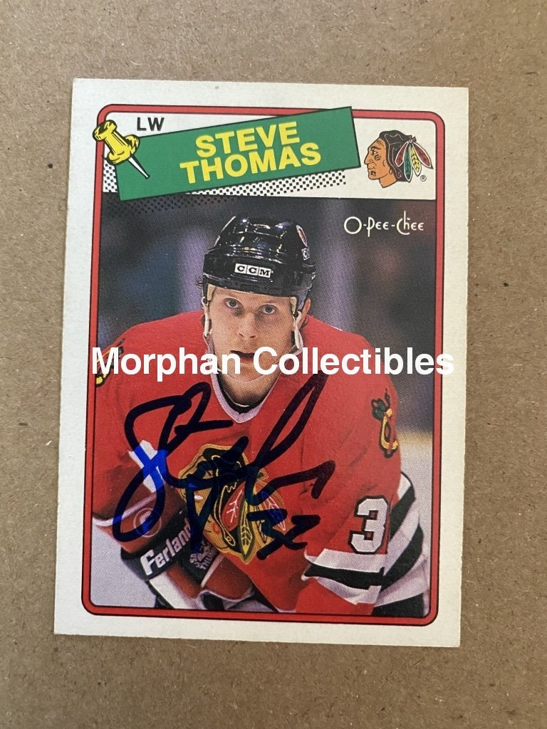 Steve Thomas - Autographed Card 1988-89 Opc #1