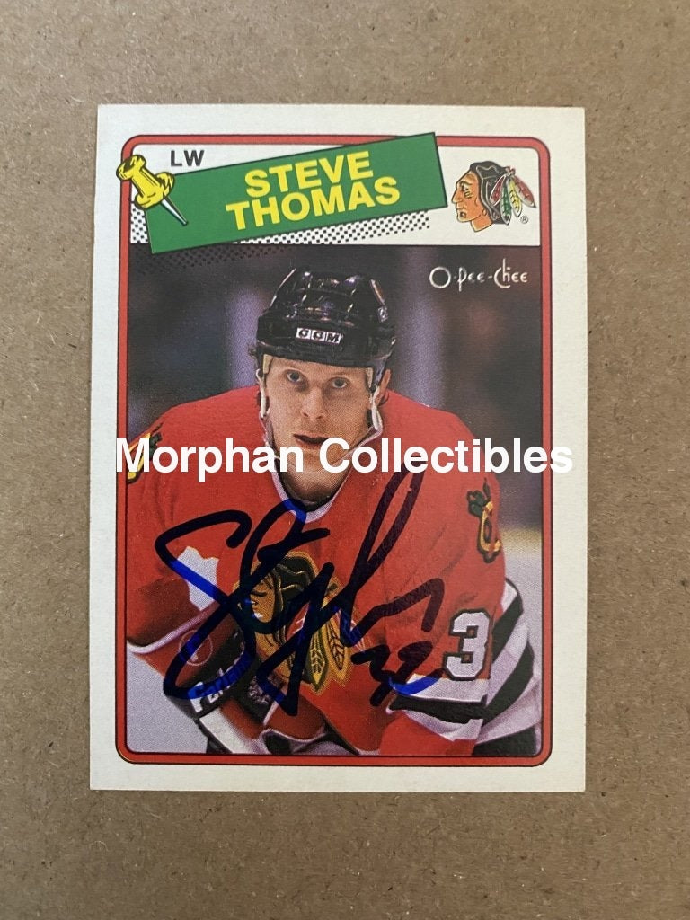 Steve Thomas - Autographed Card 1988-89 Opc #3