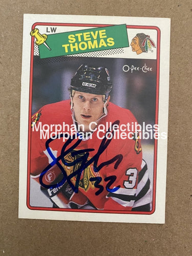 Steve Thomas - Autographed Card 1988-89 Opc #4