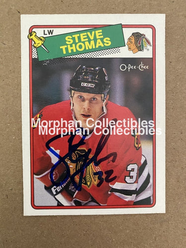 Steve Thomas - Autographed Card 1988-89 Opc #5
