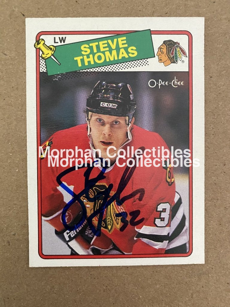 Steve Thomas - Autographed Card 1988-89 Opc #5