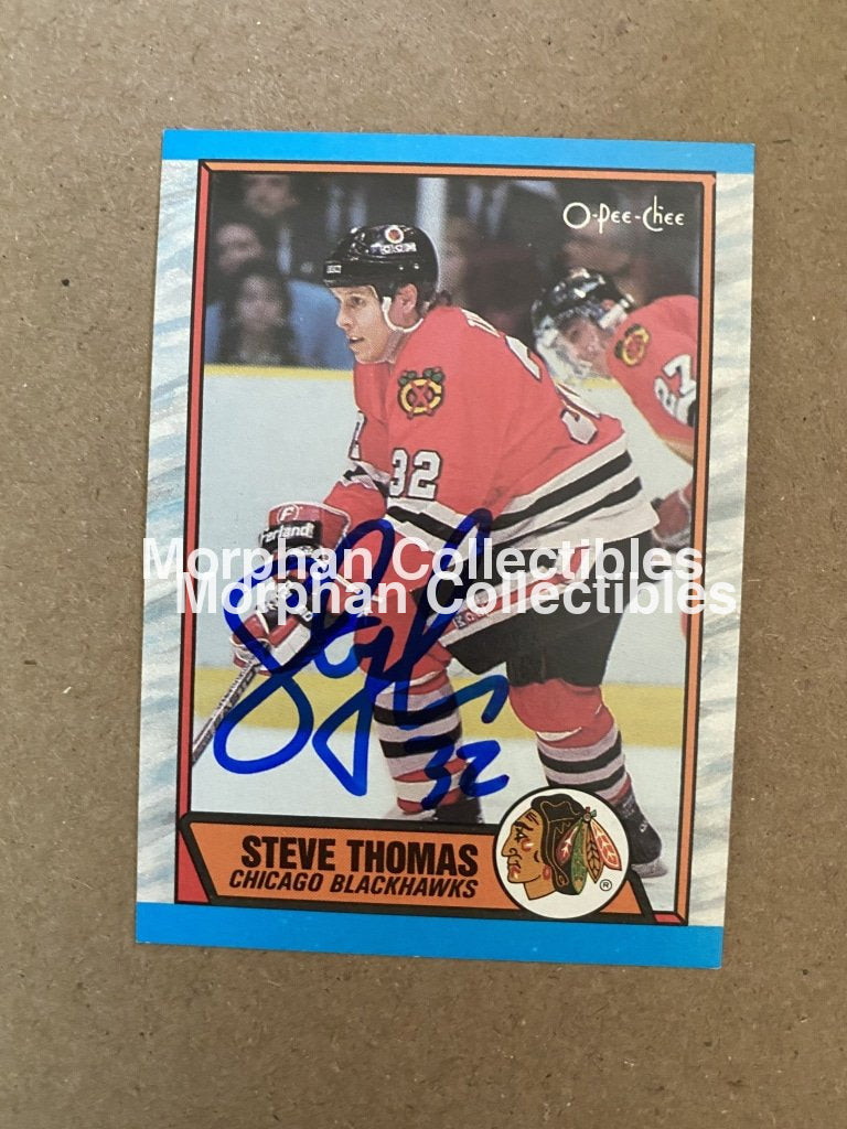 Steve Thomas - Autographed Card 1989-90 Opc #4