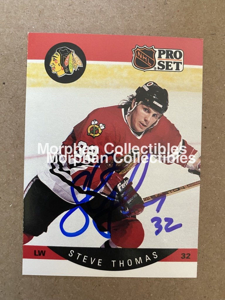 Steve Thomas - Autographed Card 1990-91 Pro Set