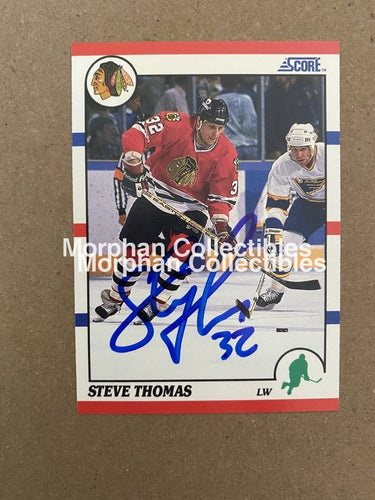 Steve Thomas - Autographed Card 1990-91 Score