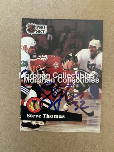 Steve Thomas - Autographed Card 1991-92 Pro Set #45