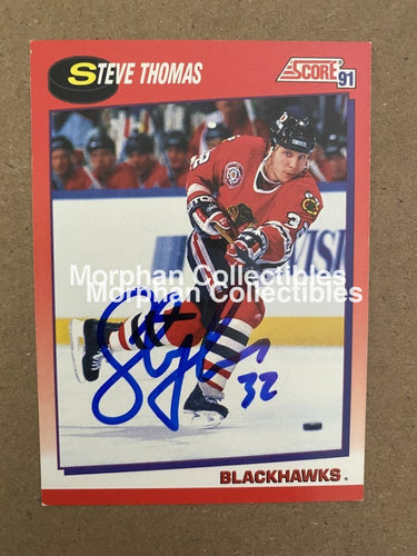 Steve Thomas - Autographed Card 1991-92 Score