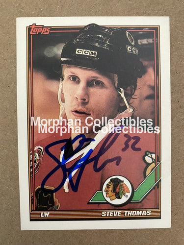 Steve Thomas - Autographed Card 1991-92 Topps
