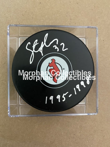Steve Thomas - Autographed Puck New Jersey Devils