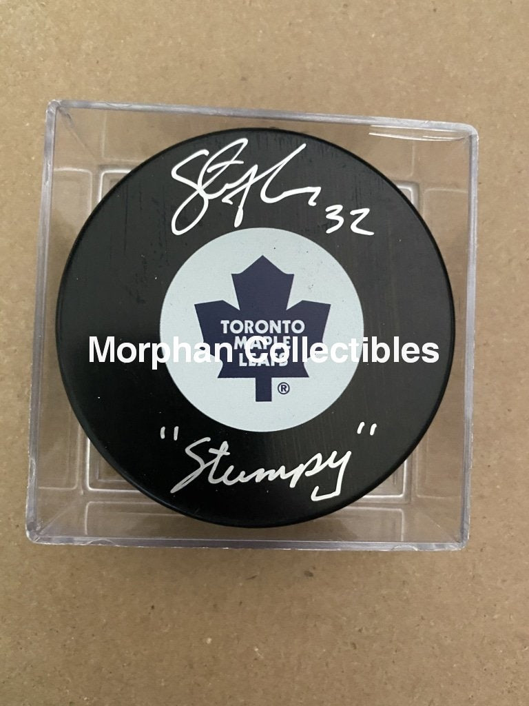 Steve Thomas - Autographed Puck Toronto Maple Leafs