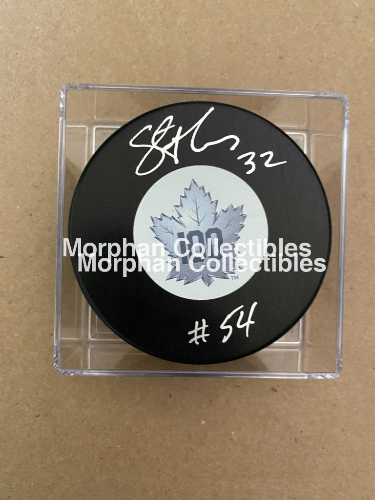 Steve Thomas - Autographed Pucks Toronto Maple Leafs Centennial Puck