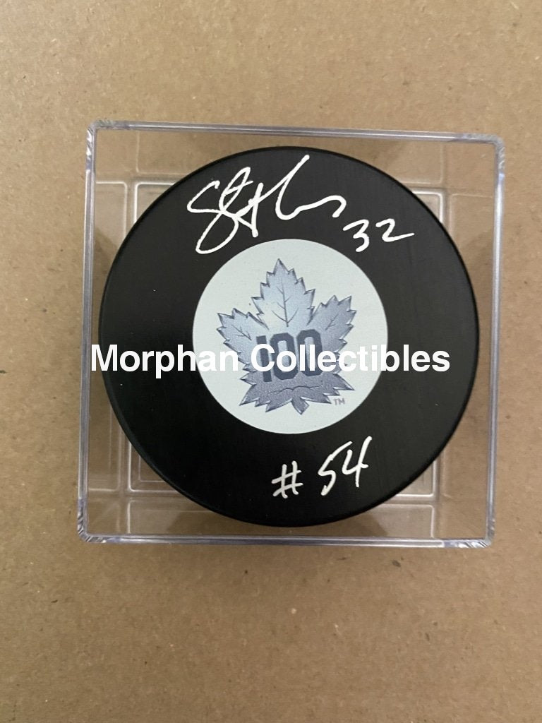 Steve Thomas - Autographed Pucks Toronto Maple Leafs Centennial Puck