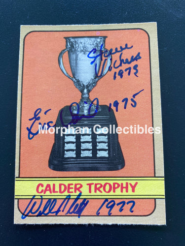 Steve Vickers ‘73 / Eric Vail ‘75 Willi Plett ‘77 - Autographed Card 1972-73 Opc Calder Cup