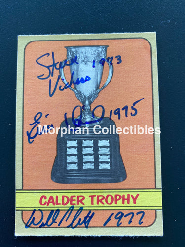 Steve Vickers ‘73 / Eric Vail ‘75 Willi Plett ‘77 - Autographed Card 1972-73 Opc Calder Cup