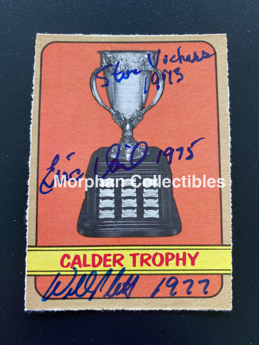 Steve Vickers ‘73 / Eric Vail ‘75 Willi Plett ‘77 - Autographed Card 1972-73 Opc Calder Cup