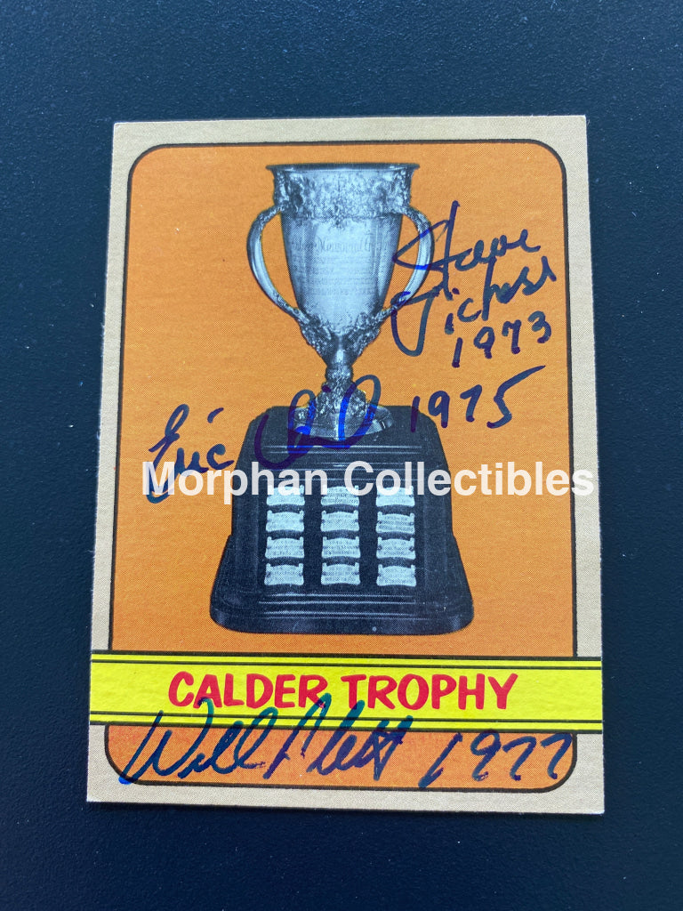 Steve Vickers ‘73 / Eric Vail ‘75 Willi Plett ‘77 - Autographed Card 1972-73 Topps Calder Cup