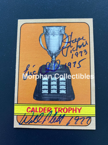 Steve Vickers ‘73 / Eric Vail ‘75 Willi Plett ‘77 - Autographed Card 1972-73 Topps Calder Cup