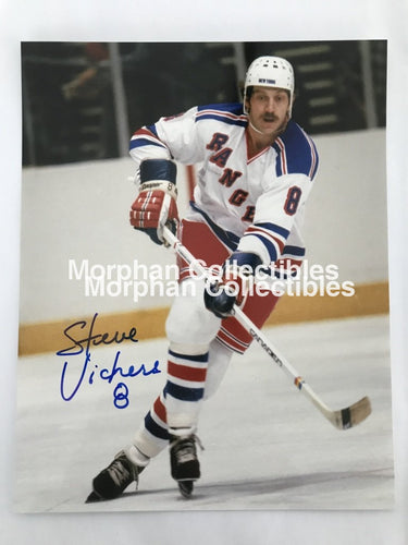 Steve Vickers - Autographed 8X10 Photos White Jersey #2 Photo
