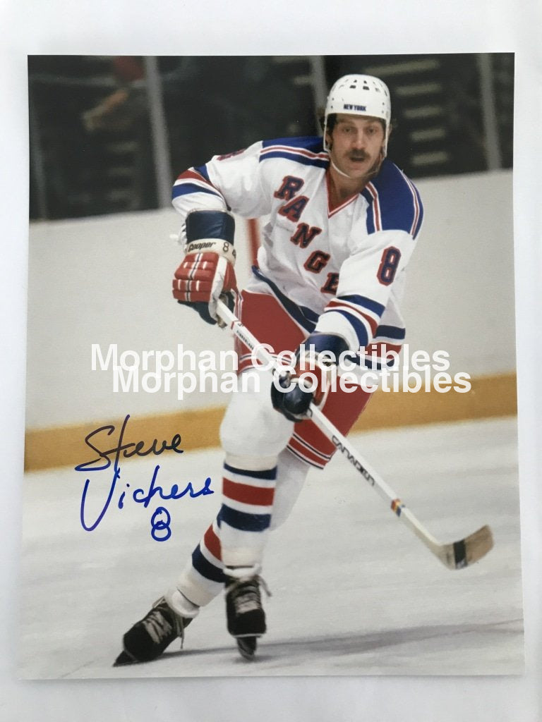 Steve Vickers - Autographed 8X10 Photos White Jersey #2 Photo