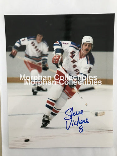 Steve Vickers - Autographed 8X10 Photos White Jersey #3 Photo