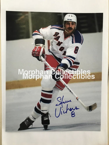 Steve Vickers - Autographed 8X10 Photos White Jersey Photo