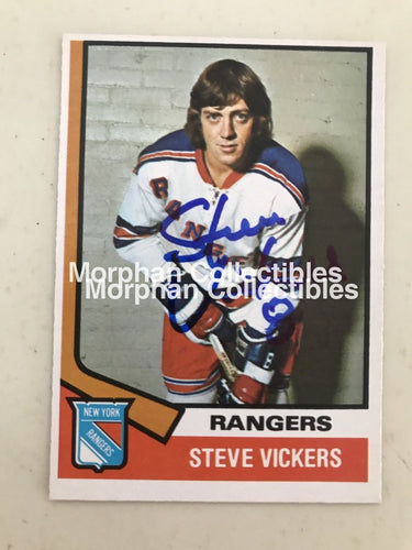 Steve Vickers - Autographed Card Opc 1974-75 #5