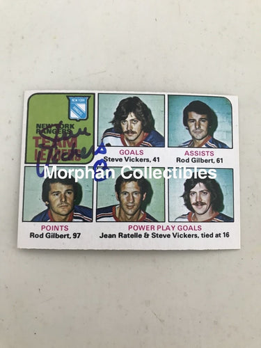 Steve Vickers - Autographed Card Opc 1975-76 Team Leaders #1