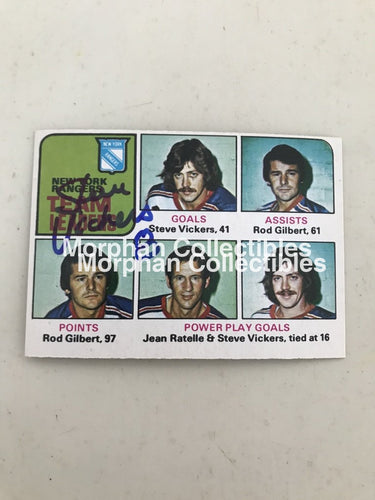 Steve Vickers - Autographed Card Opc 1975-76 Team Leaders #1