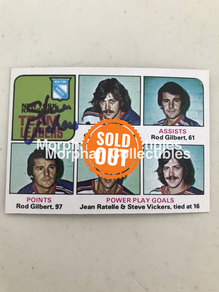 Steve Vickers - Autographed Card Opc 1975-76 Team Leaders #2