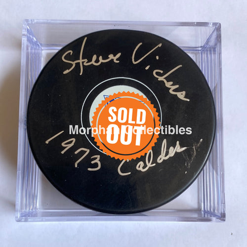 Steve Vickers - Autographed New York Rangers Puck