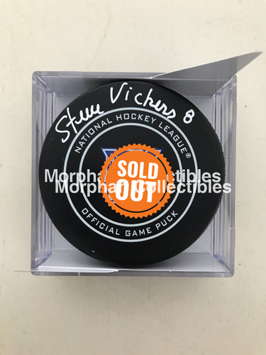 Steve Vickers - Autographed New York Rangers Puck Premium