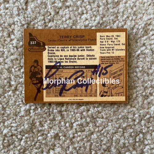 Terry Crisp - Autographed Card 1975-76 Opc Error Card