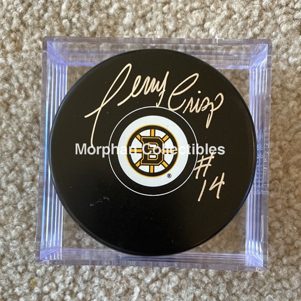 Terry Crisp - Autographed Puck Boston Bruins