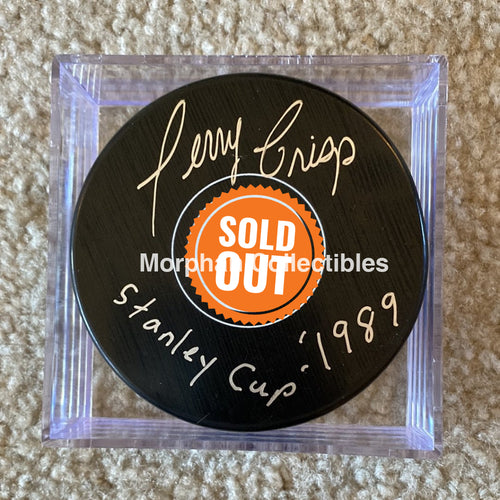 Terry Crisp - Autographed Puck Calgary Flames