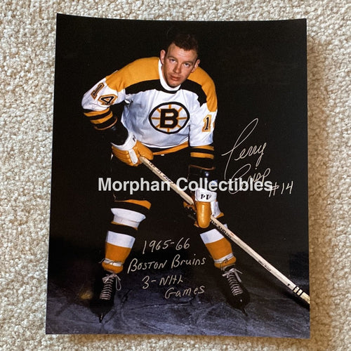 Terry Crisp - Autographed Boston Bruins 8X10 Photo