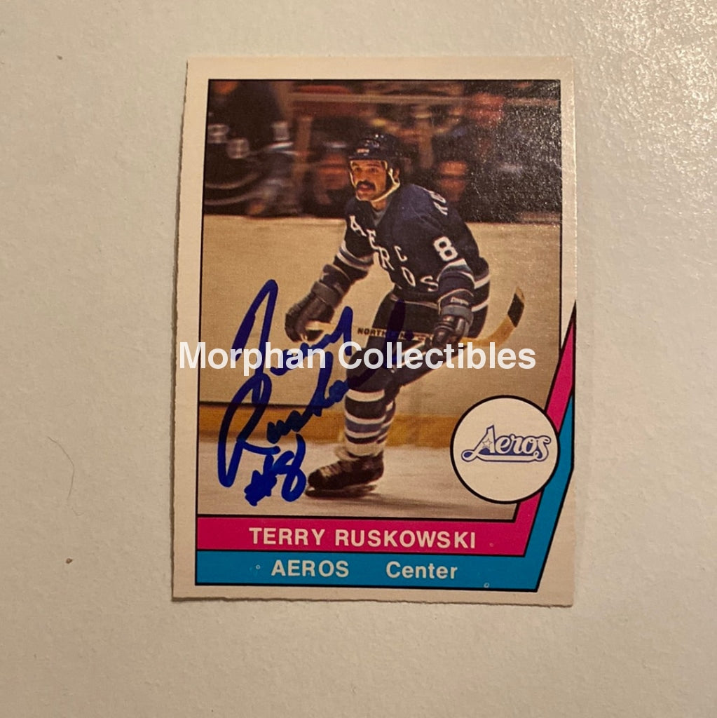 Terry Ruskowski - Autographed Card Opc 1977-78 Wha